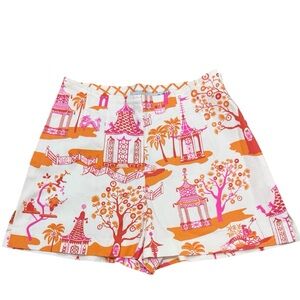 Gretchen Scott size XS orange and pink pagoda shorts new with tags side zip